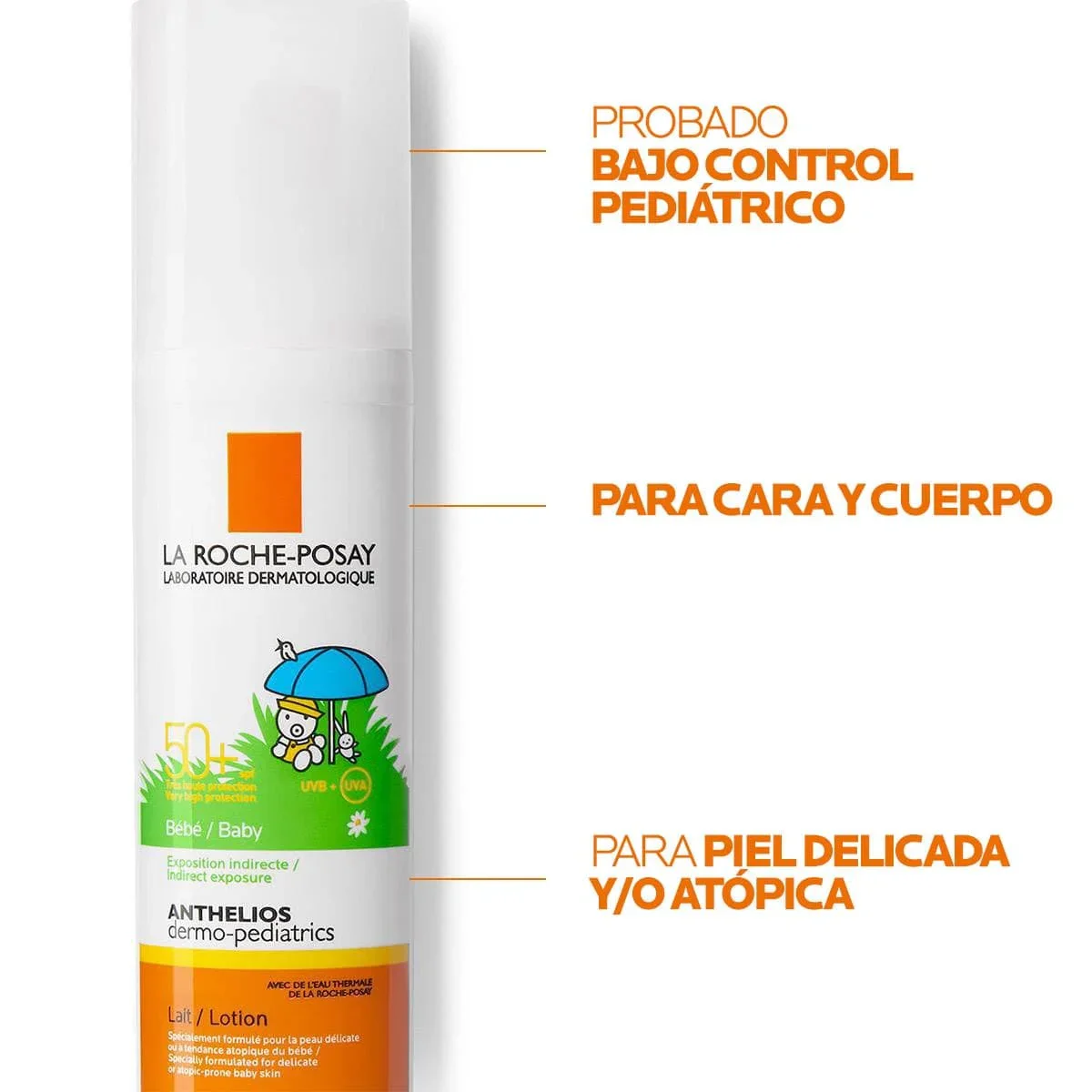 Anthelios Dermopediatrico Protector Solar Leche Bebe SPF50+ 50ml bloqueador - Image 3