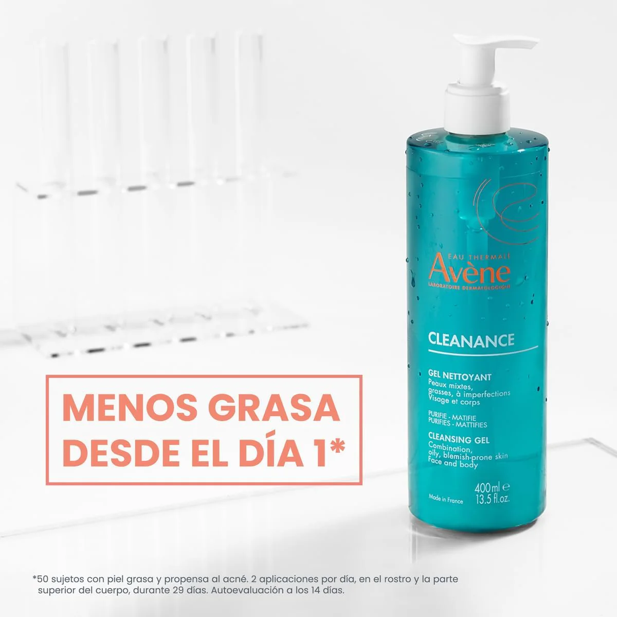 AVENE Cleanance Gel Limpiador con Comedoclastin, Piel Grasa con Imperfecciones, Uso Facial y Corporal, 400 ml - Image 3