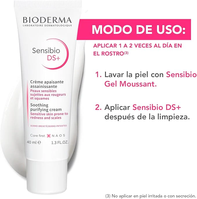 Bioderma, Sensibio DS+, Purificante Suave para Piel Sensible, Elimina Escamas y Enrojecimiento, 40 ml - Image 3