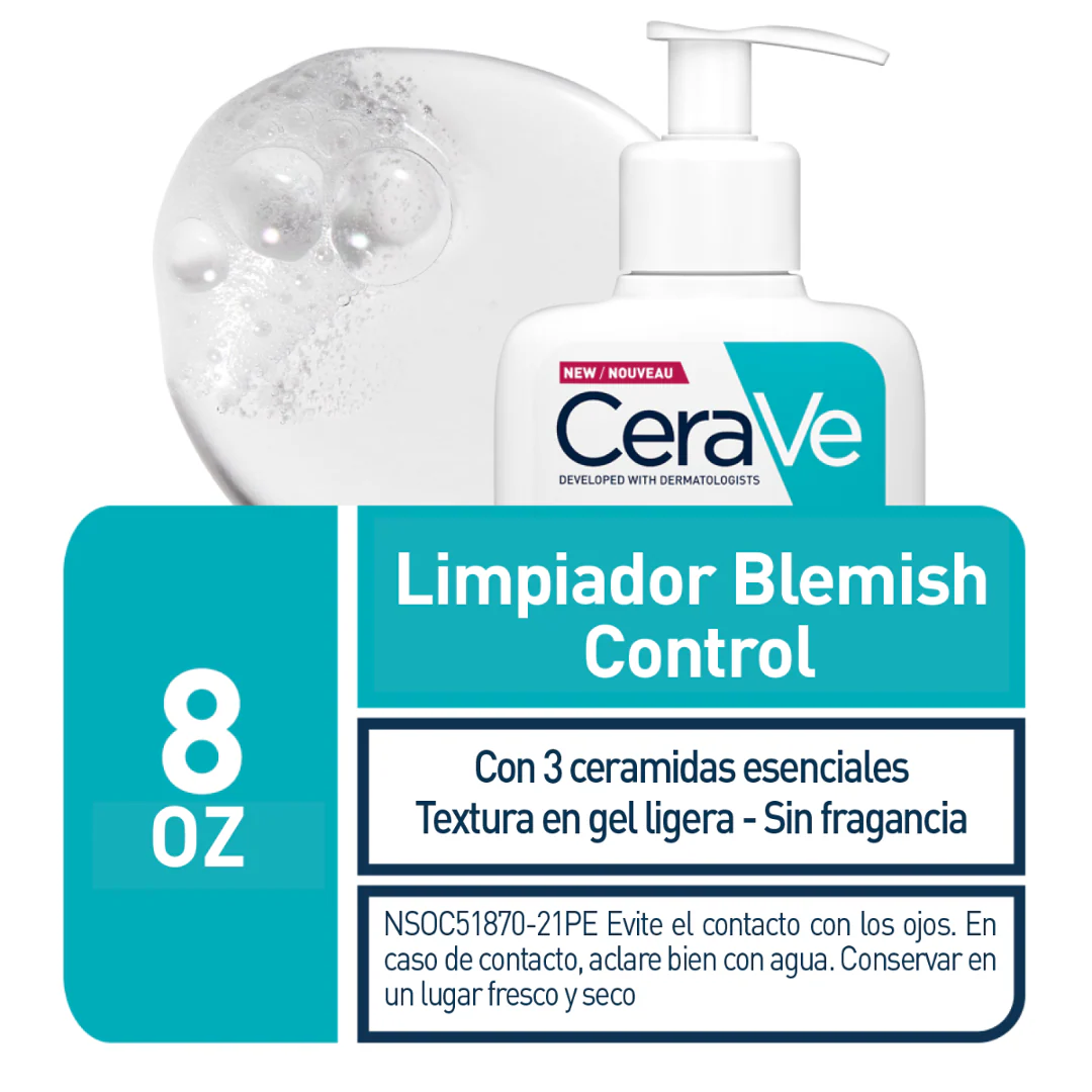 CeraVe Espuma limpiadora antiacné/Imperfecciones para piel grasa, 236 ml - Image 4
