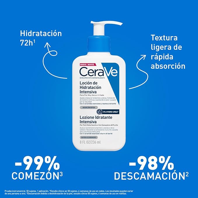 CeraVe Loción de Hidratación Intensiva para piel muy seca con mejora inmediata de la comezón 236ml - Image 4