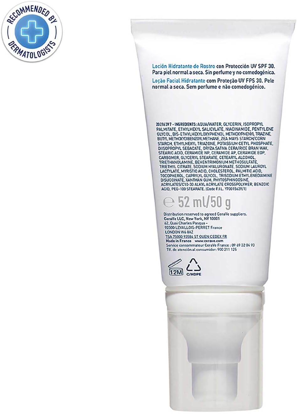 CeraVe Loción Hidratante de Rostro FPS30 |52ml| Hidratante facial diario con protector solar - Image 3