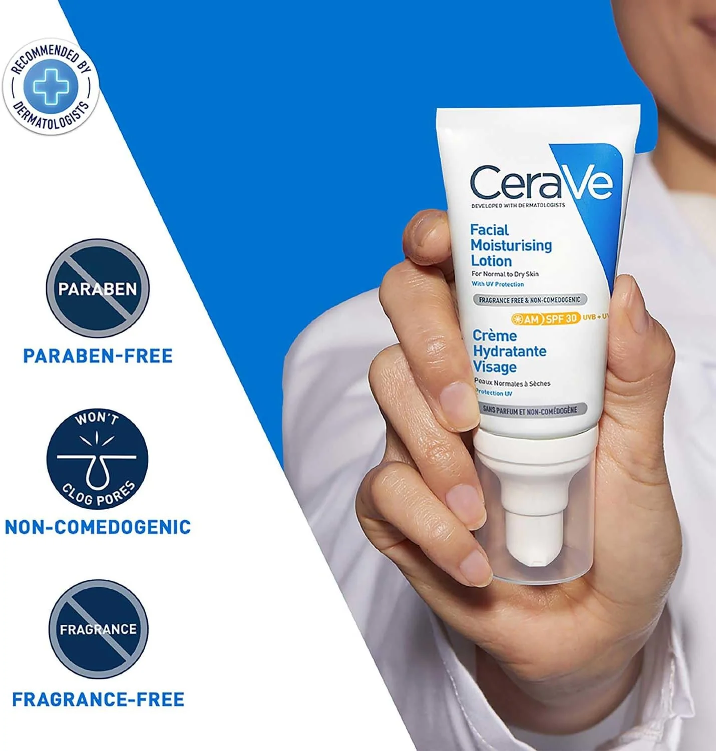 CeraVe Loción Hidratante de Rostro FPS30 |52ml| Hidratante facial diario con protector solar - Image 5
