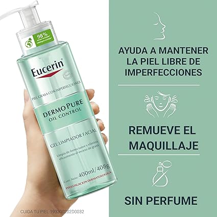 Eucerin Gel limpiador facial piel grasa imperfecciones , 400ml - Image 4