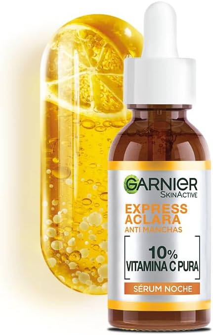 Garnier Express Aclara Serum Noche Antimanchas con 10% Vitamina C Pura para una Piel Radiante, reduce las Manchas durante la Noche, 30ml - Image 7