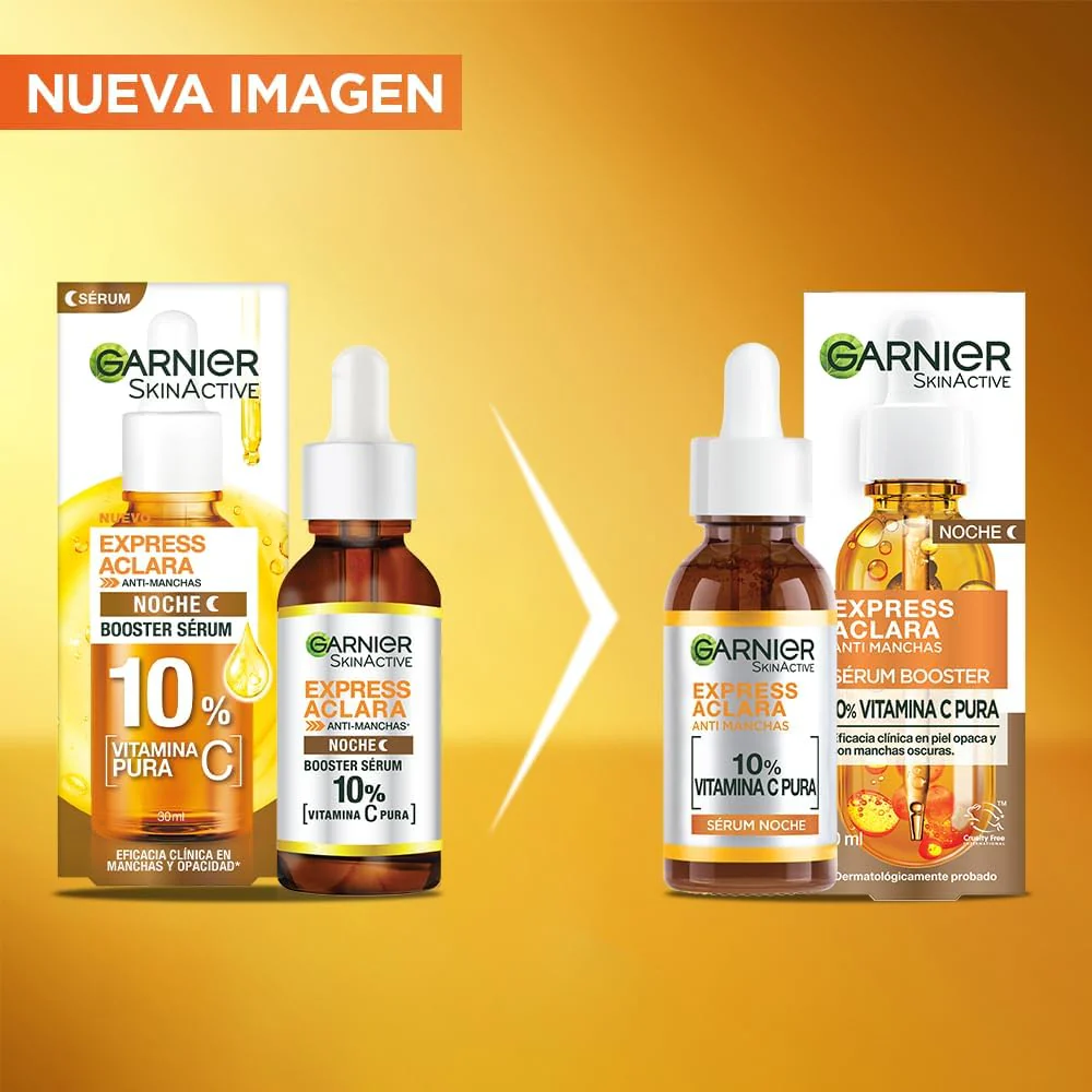 Garnier Express Aclara Serum Noche Antimanchas con 10% Vitamina C Pura para una Piel Radiante, reduce las Manchas durante la Noche, 30ml - Image 8