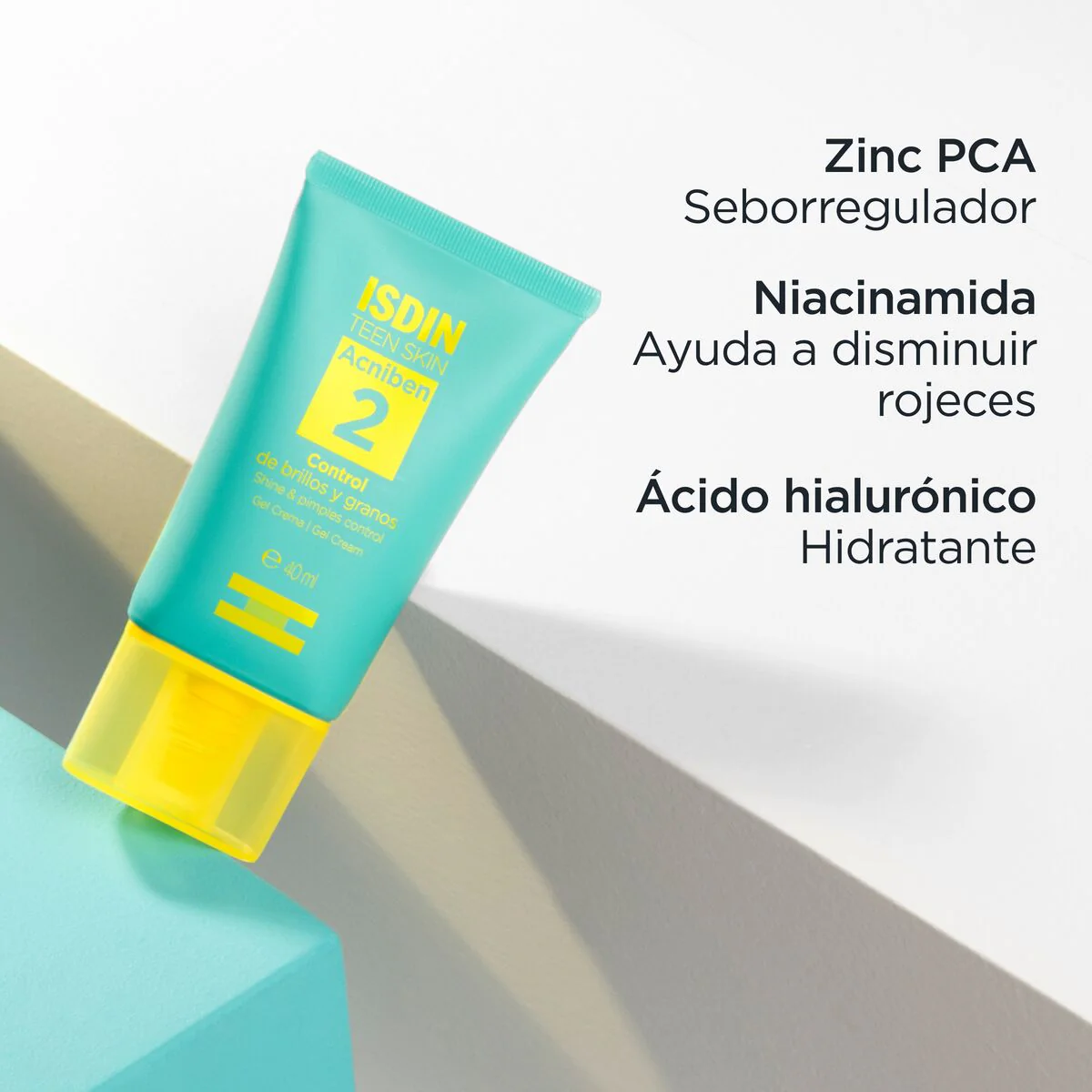 ISDIN Acniben Control de brillos y granos 40ml - Gel crema facial para piel grasa con tendencia acneica - Image 5