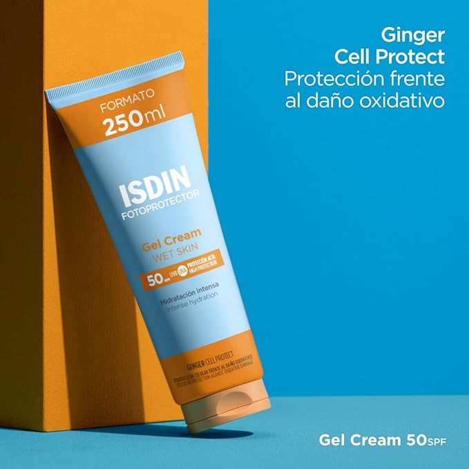 ISDIN Fotoprotector Gel Cream SPF 50+, Wet skin, Protector Solar Corporal refrescante e hidratante, Ideal para toda la familia, 250 ml - Image 5