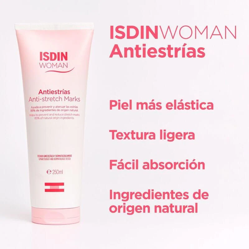 ISDIN Woman Antiestrías Crema para Prevenir y Atenuar las Estrías 250ml - Image 4