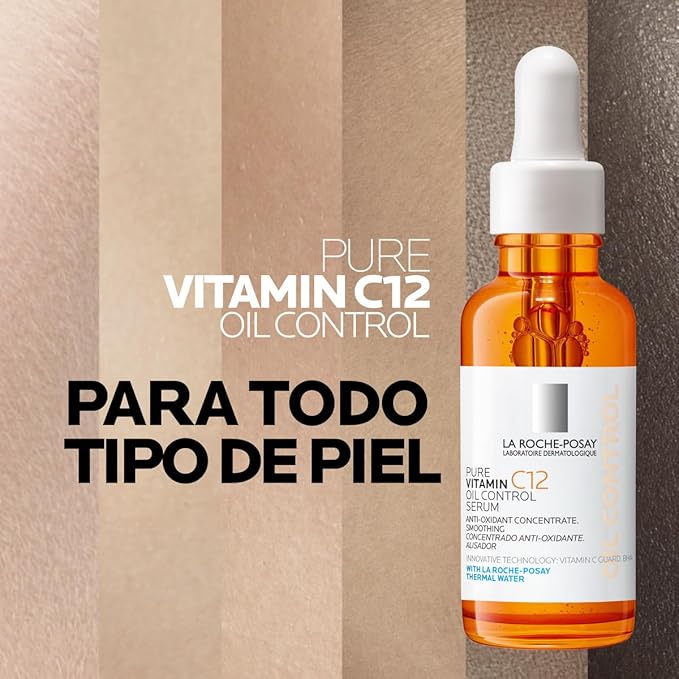 La Roche Posay Pure Vitamin C12 Oil Control Serum 30ml Serum anti-oxidante con 12% de Vitamina C y Ácido Salicílico para piel mixta a grasa - Image 3