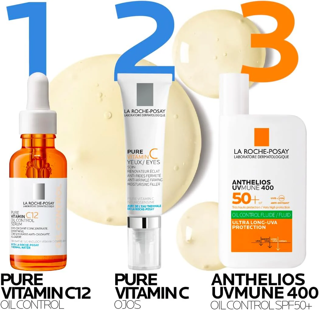 La Roche Posay Pure Vitamin C12 Oil Control Serum 30ml Serum anti-oxidante con 12% de Vitamina C y Ácido Salicílico para piel mixta a grasa - Image 6