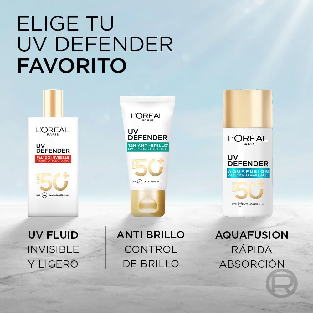 L'Oréal Paris, Protector Solar Diario FPS50+ UV Defender Fluido Invisible con ácido hialurónico, hidrata, previene líneas de expresión y protege de rayos UV, 40ml - Image 11