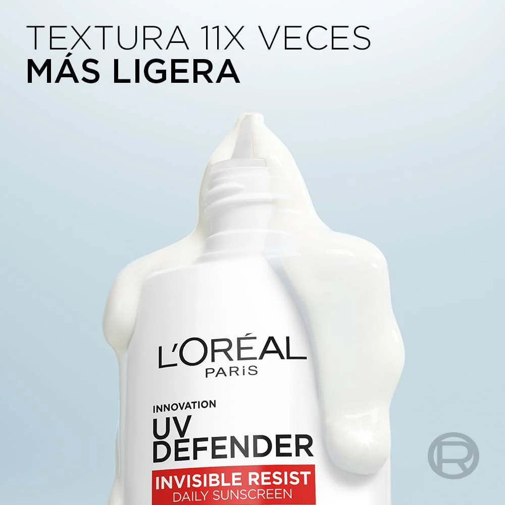 L'Oréal Paris, Protector Solar Diario FPS50+ UV Defender Fluido Invisible con ácido hialurónico, hidrata, previene líneas de expresión y protege de rayos UV, 40ml - Image 5