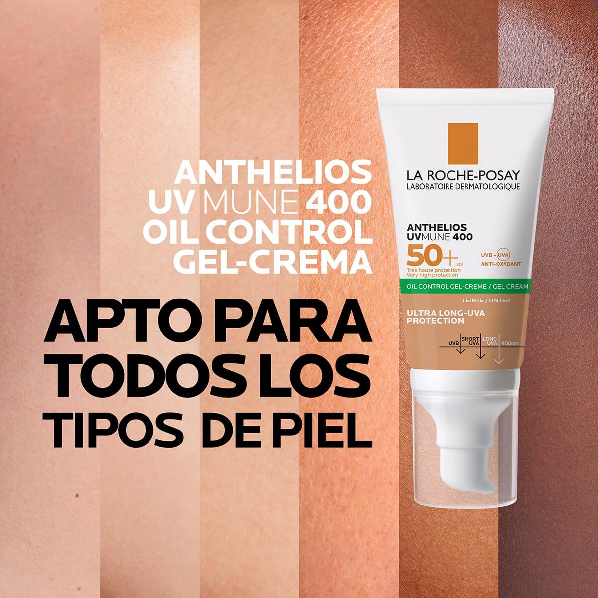 Protector Solar Anthelios UVMune 400 Oil Control Toque Seco con Color FPS 50+ 50ml bloqueador - Image 7